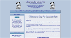 Desktop Screenshot of helpforhomelesspets.org